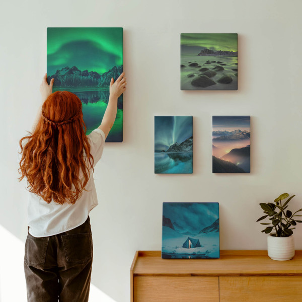 Obraz canvas 5 części Zimowe krajobrazy|20x30, 30x30, 40x60|Wallfluent