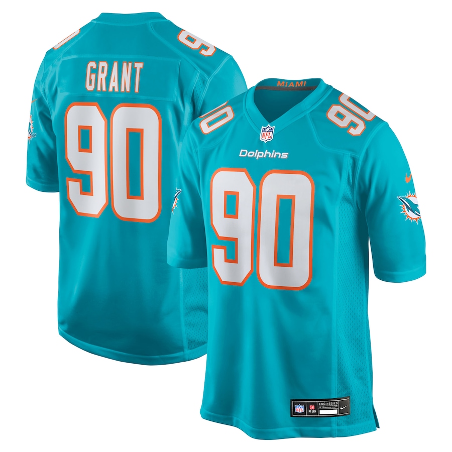 Kenneth Grant Miami Dolphins Nike 2025 NFL Draft First Round Pick  Game Jersey - Aqua