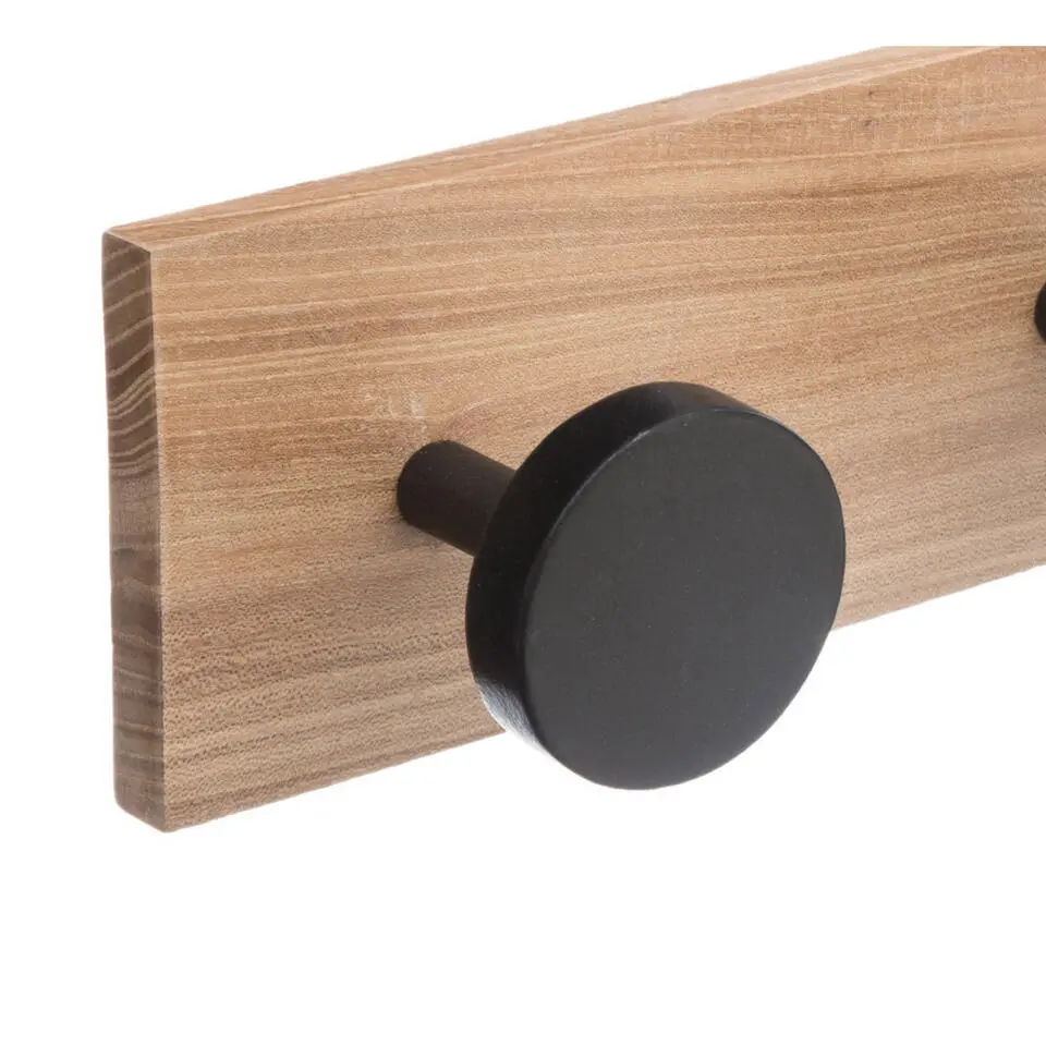 5Five Wandkapstok - 4-haaks - lichtbruin/zwart - 40 cm