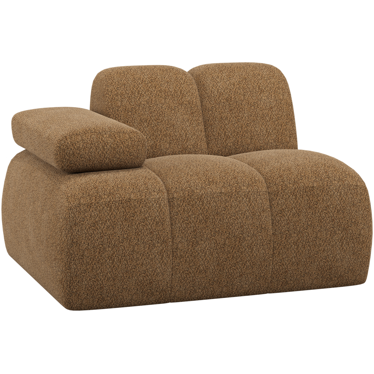 WOOOD 1-zits element bank arm links Mojo - Wollig - Honinggeel - 74x124x97