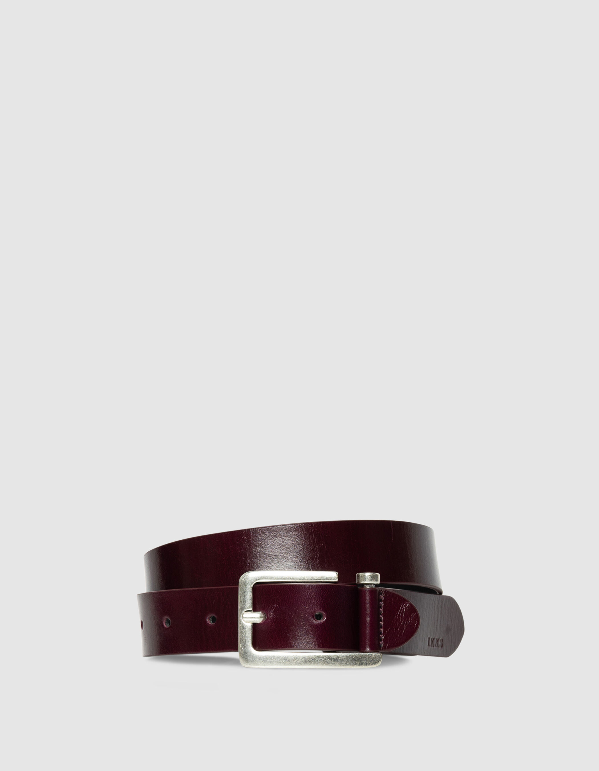 Ceinture bordeaux cuir glacé Femme