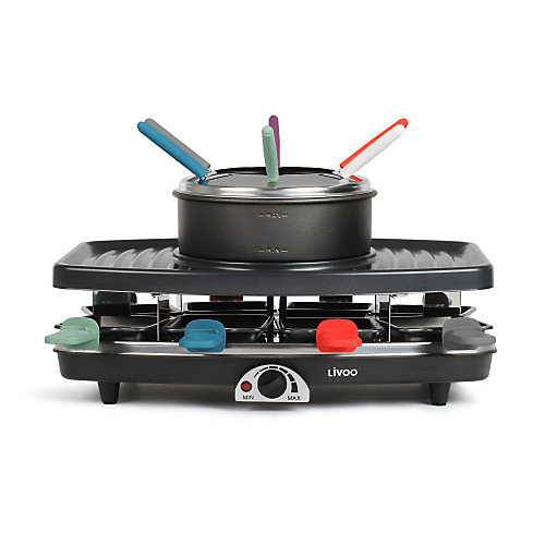 Appareil à raclette et fondue pour 8 personnes 1100W