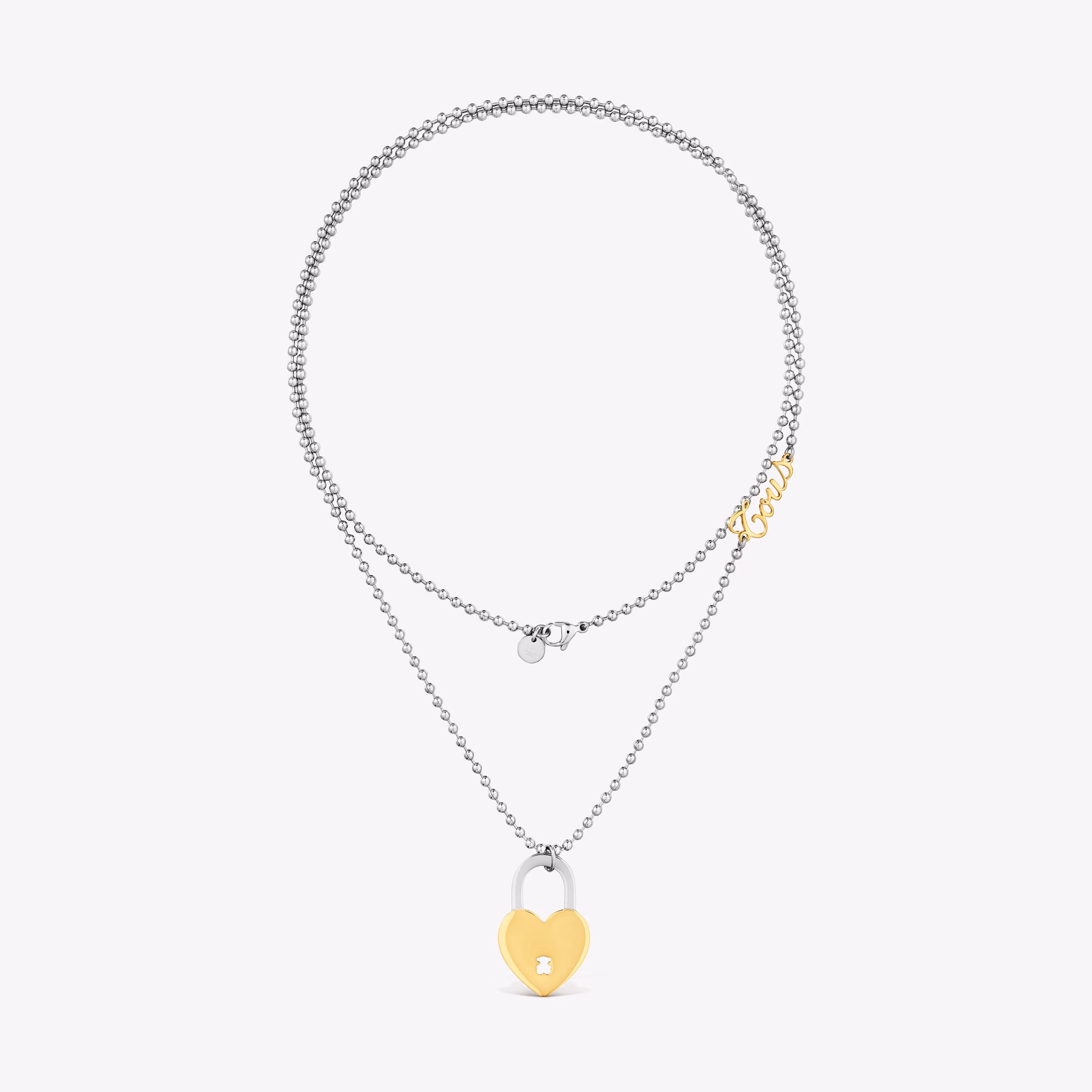 Collar largo de acero bicolor y motivo corazón TOUS Charming
