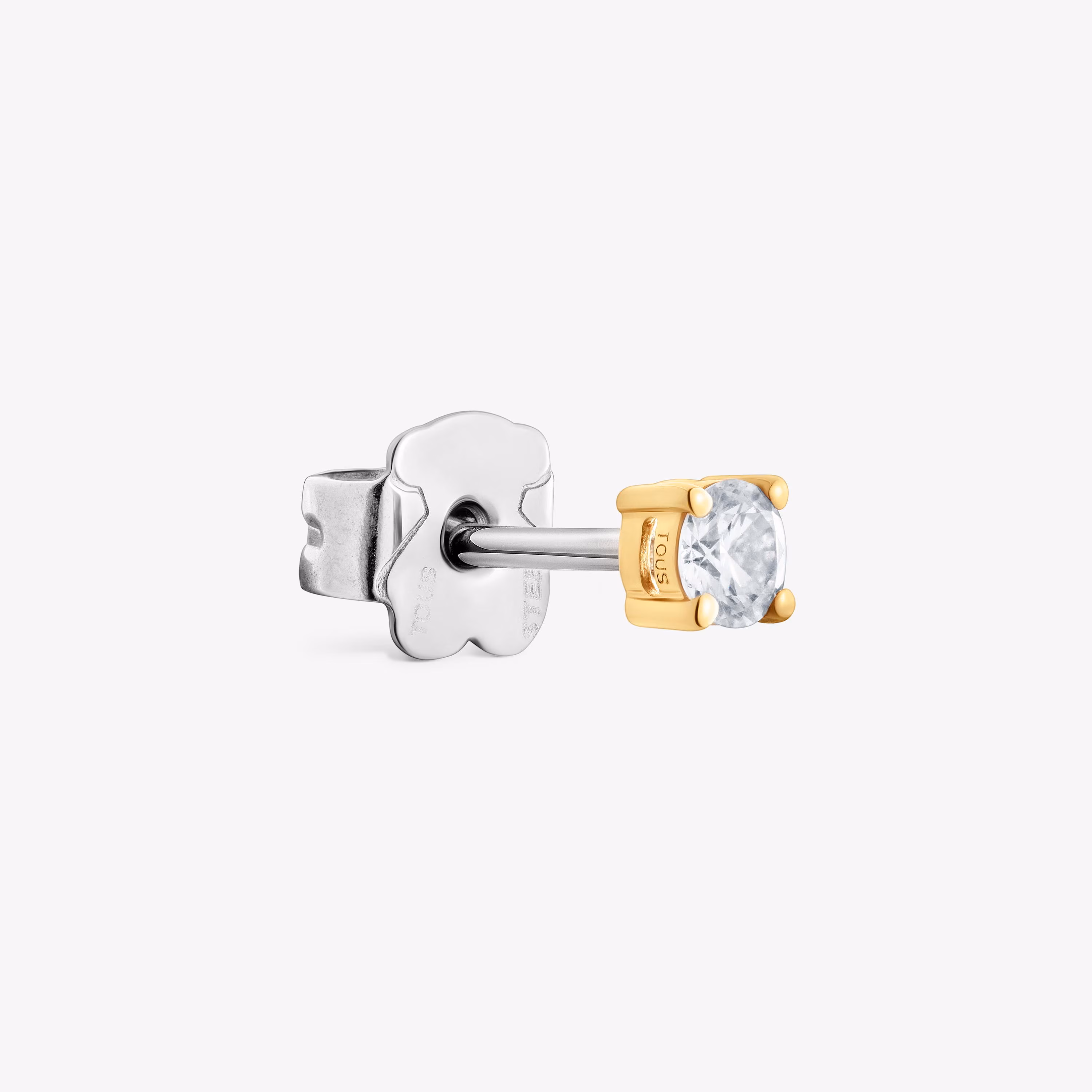Pendiente individual de oro 14 kt y diamante creado en laboratorio 0,10 ct Shine LGD