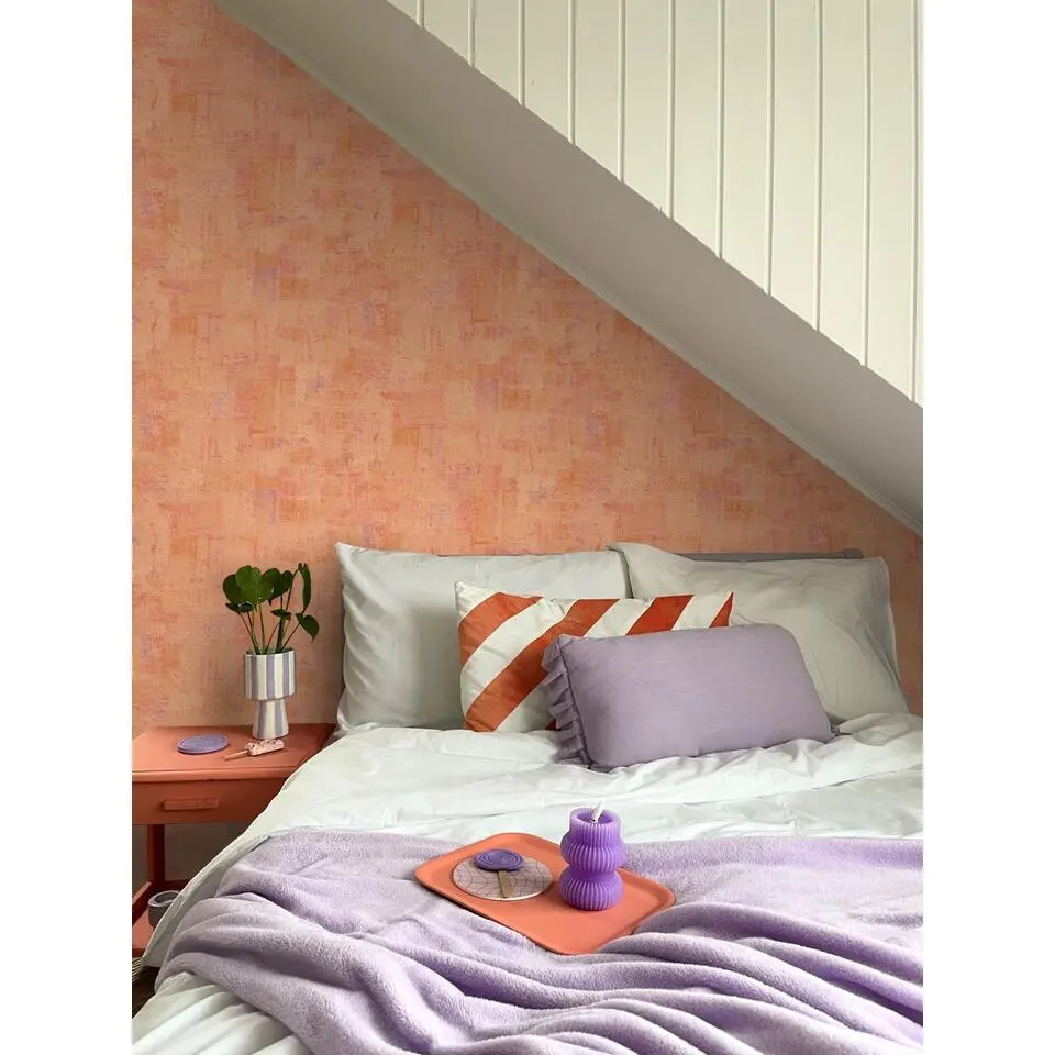 ESTAhome behang schilderachtige structuur terracotta oranje - 50 x 900 cm