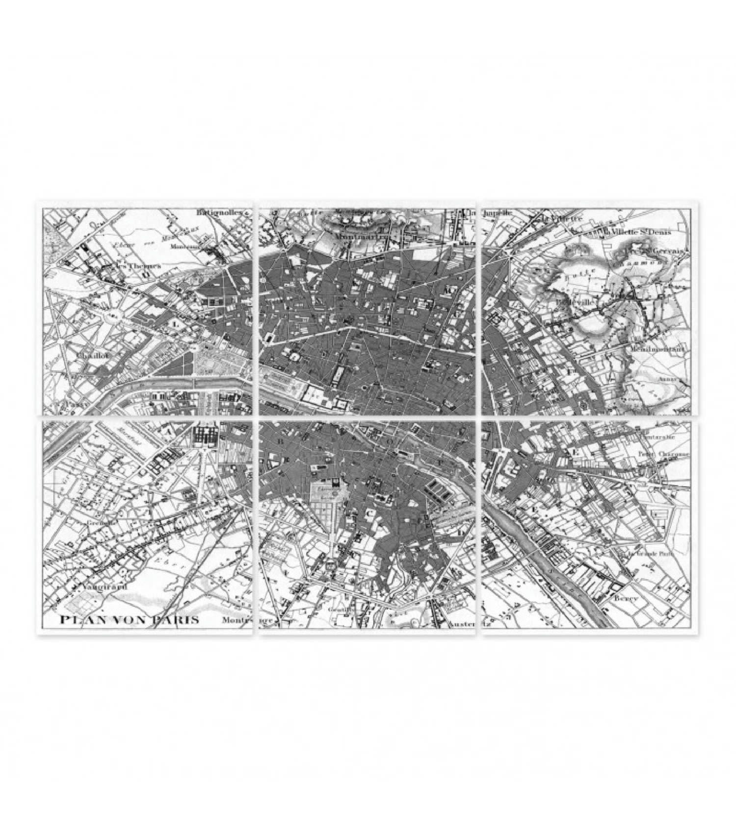 PARIS - Set de 6 stickers pour carrelage noirs et transparents