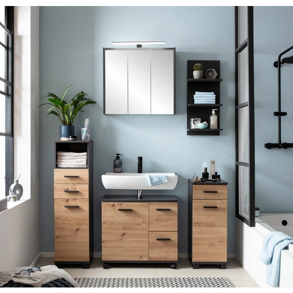 Hochschrank »Palermo«, anthrazit, (BxHxT): 30,3 x 180,9 x 32,6 cm