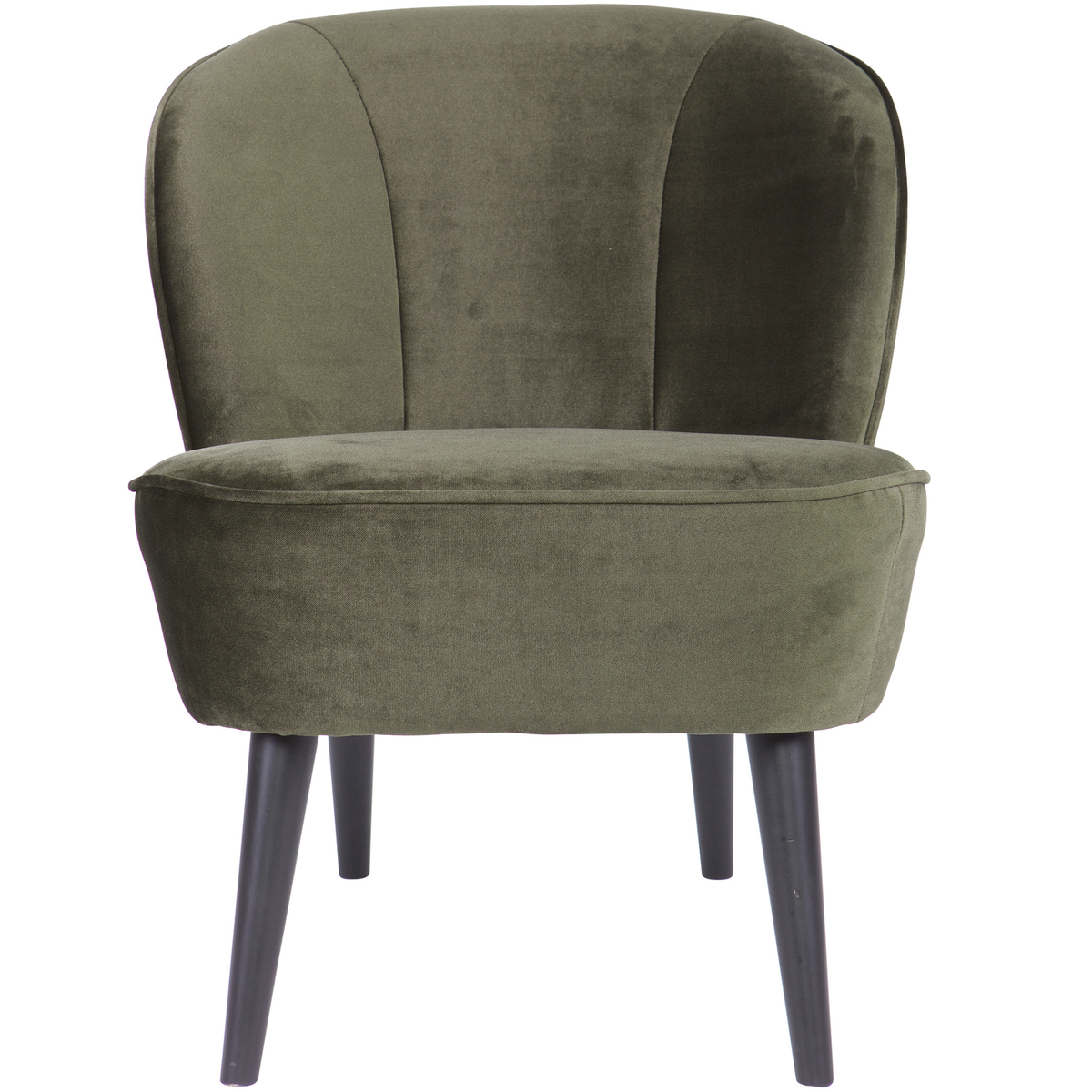 WOOOD fauteuil Sara - Velvet - Warm Groen - 71x59x70