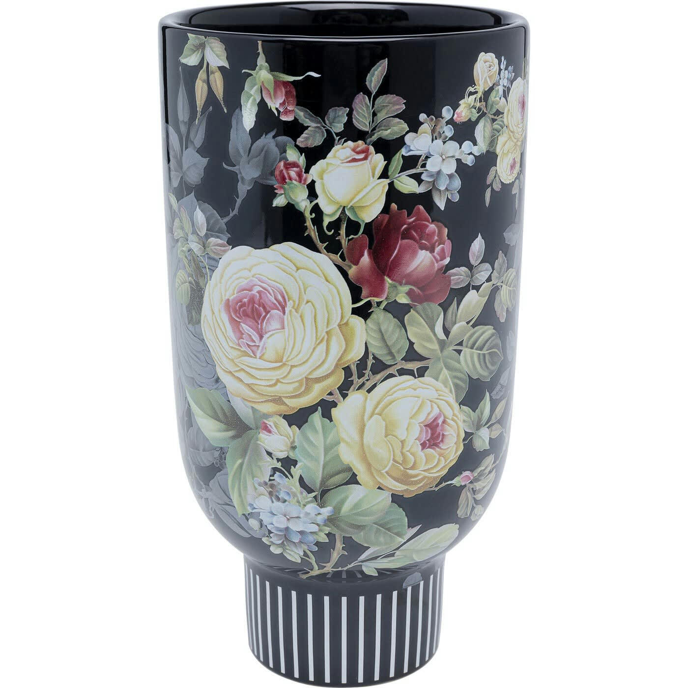 ROSE MAGIC - Vase fleurs en céramique noire H27