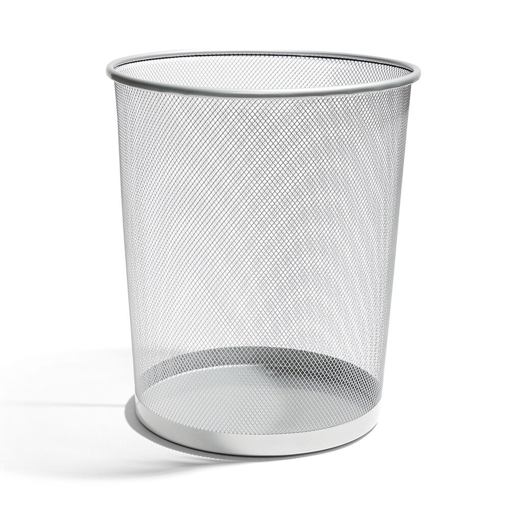 Corbeille à papier métal mesh gris Ø29,5xH25,5cm
