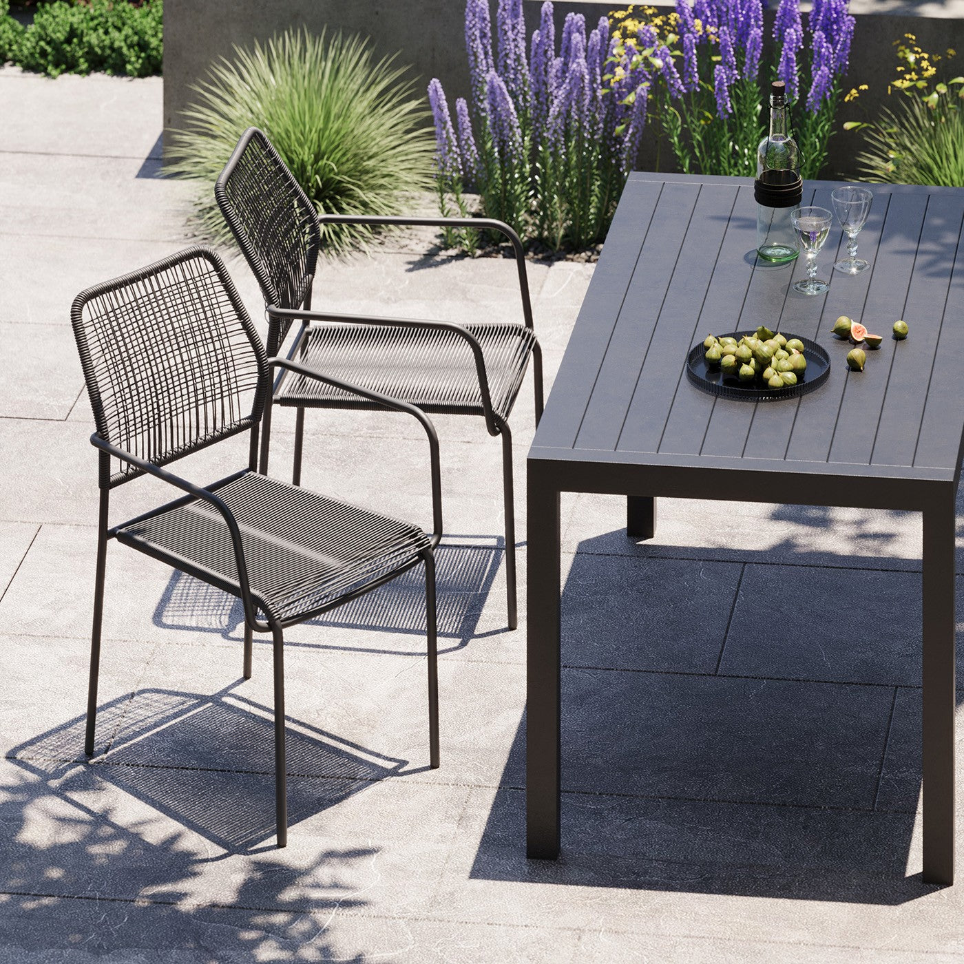 Kare Design Madagascar tuinstoel armleuningen - zwart