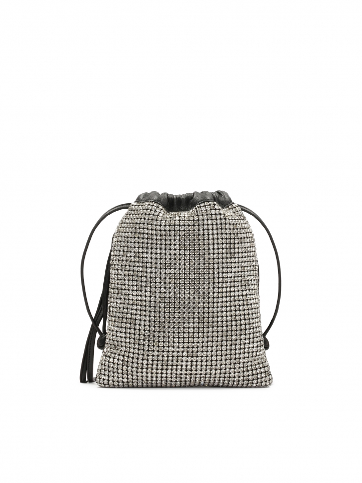 Evening bag decorated with zircons