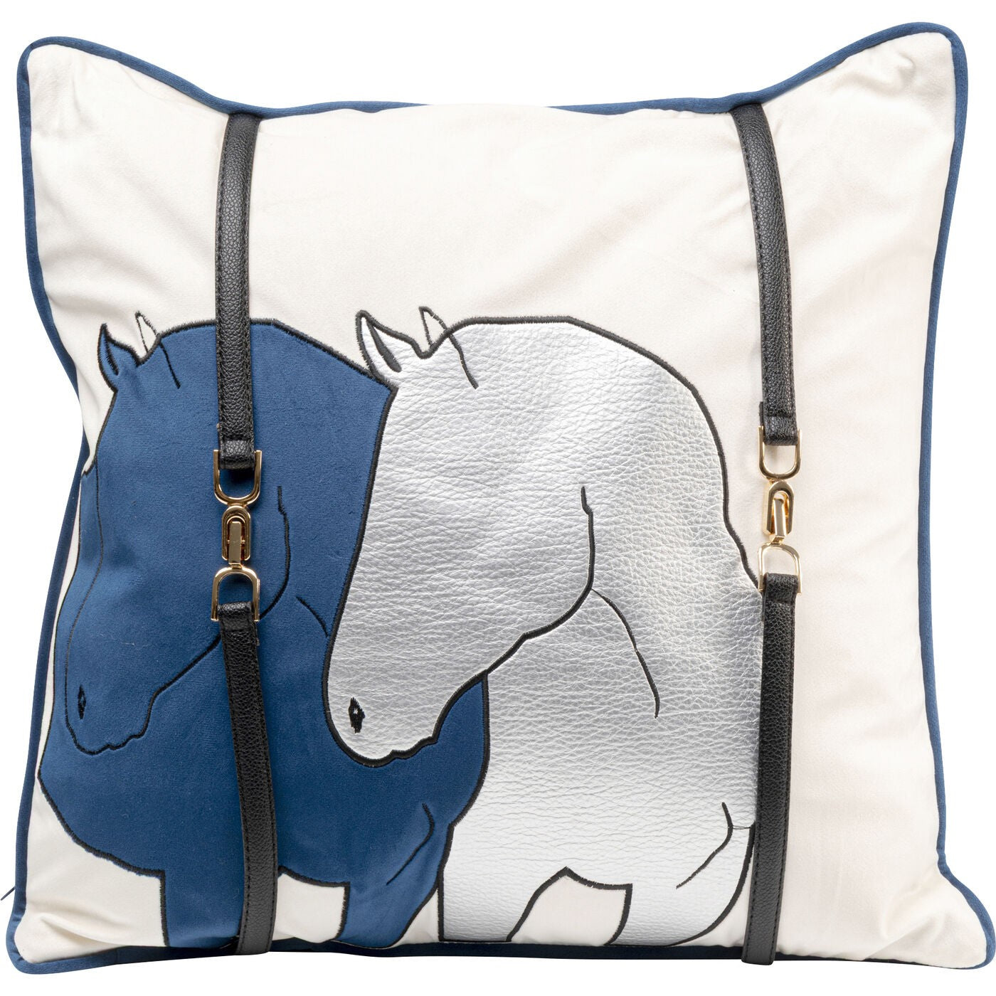 Kare Design Kussen du paarden blauw