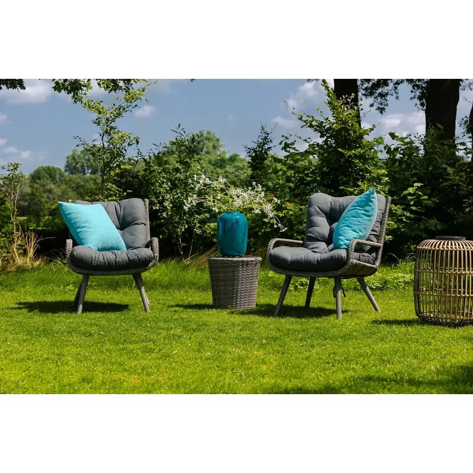 Bistroset 2 personen Wicker Grijs Garden Collections Dover