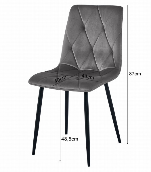 Stół do jadalni 120x80 cm craft czarny   4 krzesła welur