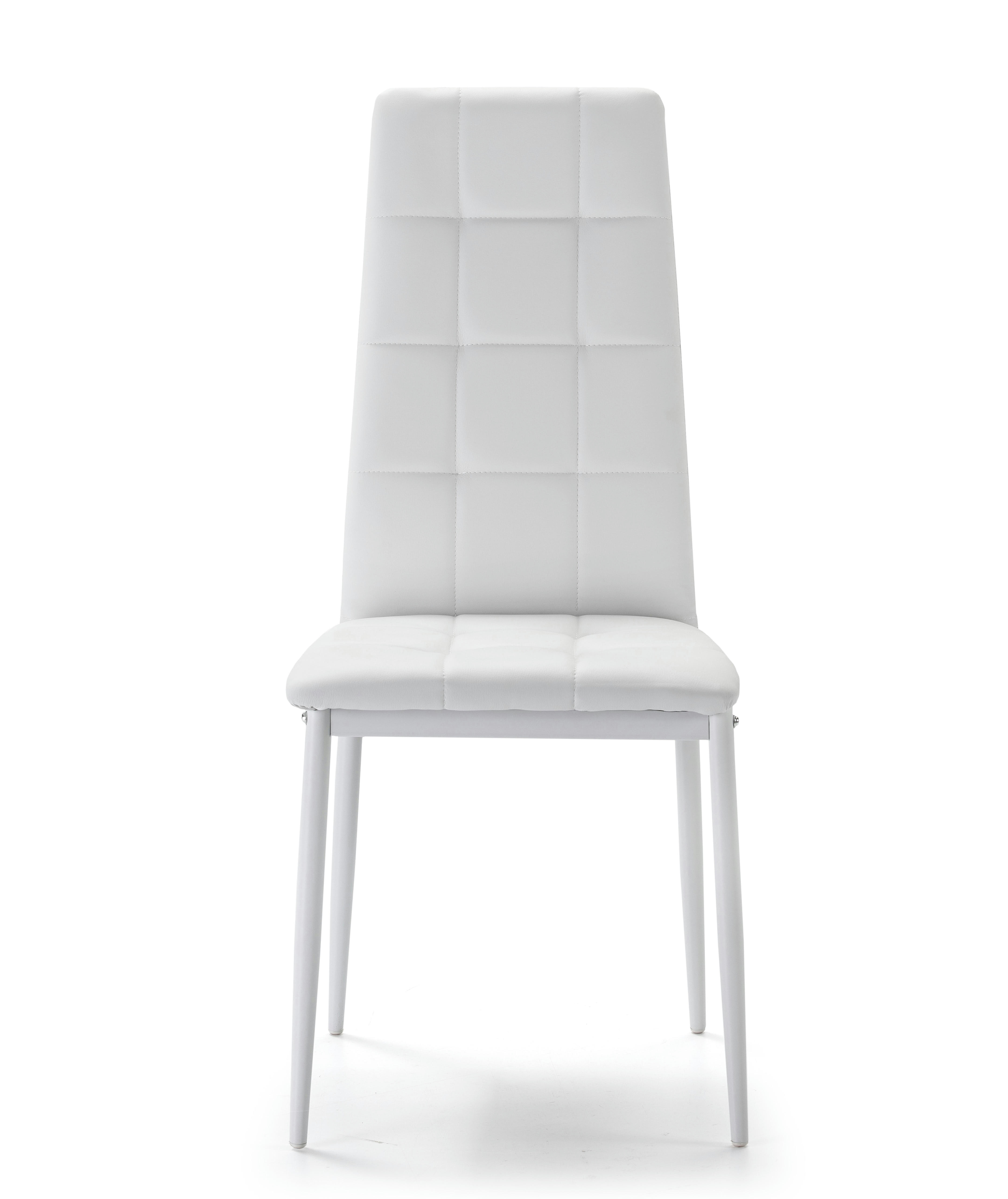 CHELSEA - Set de 4 chaises salon tapissées blanc, 42 cm x 51 cm x 97 cm
