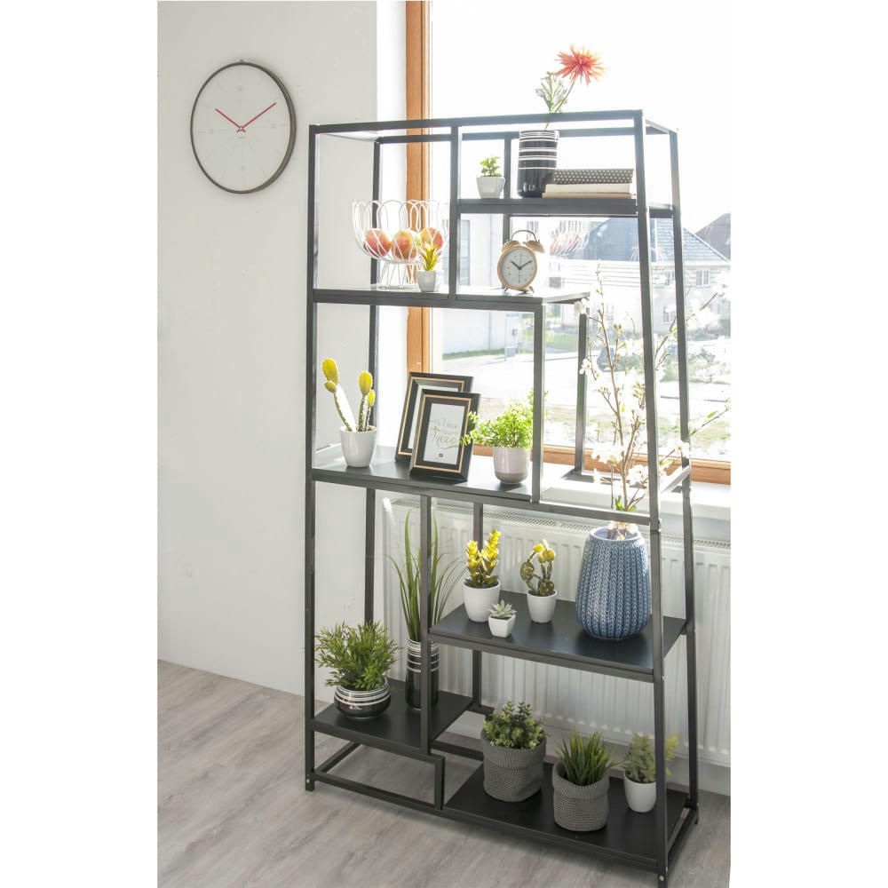 FUSHION - Étagère asymétrique en métal noir