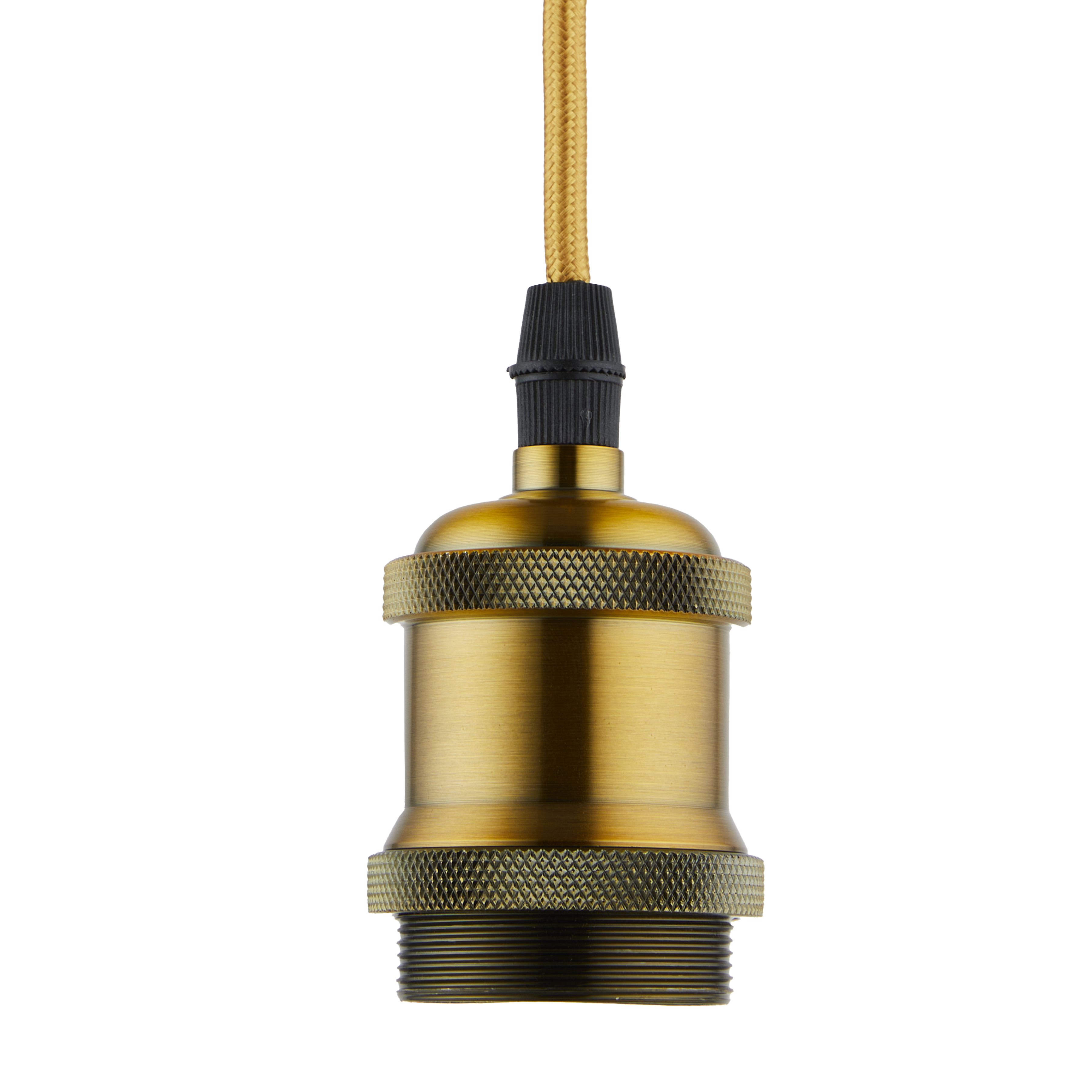 Lighto | Pendel Champagne Goud E27 Fitting | Vintage | 1.5m Snoer | Met Plafondkap