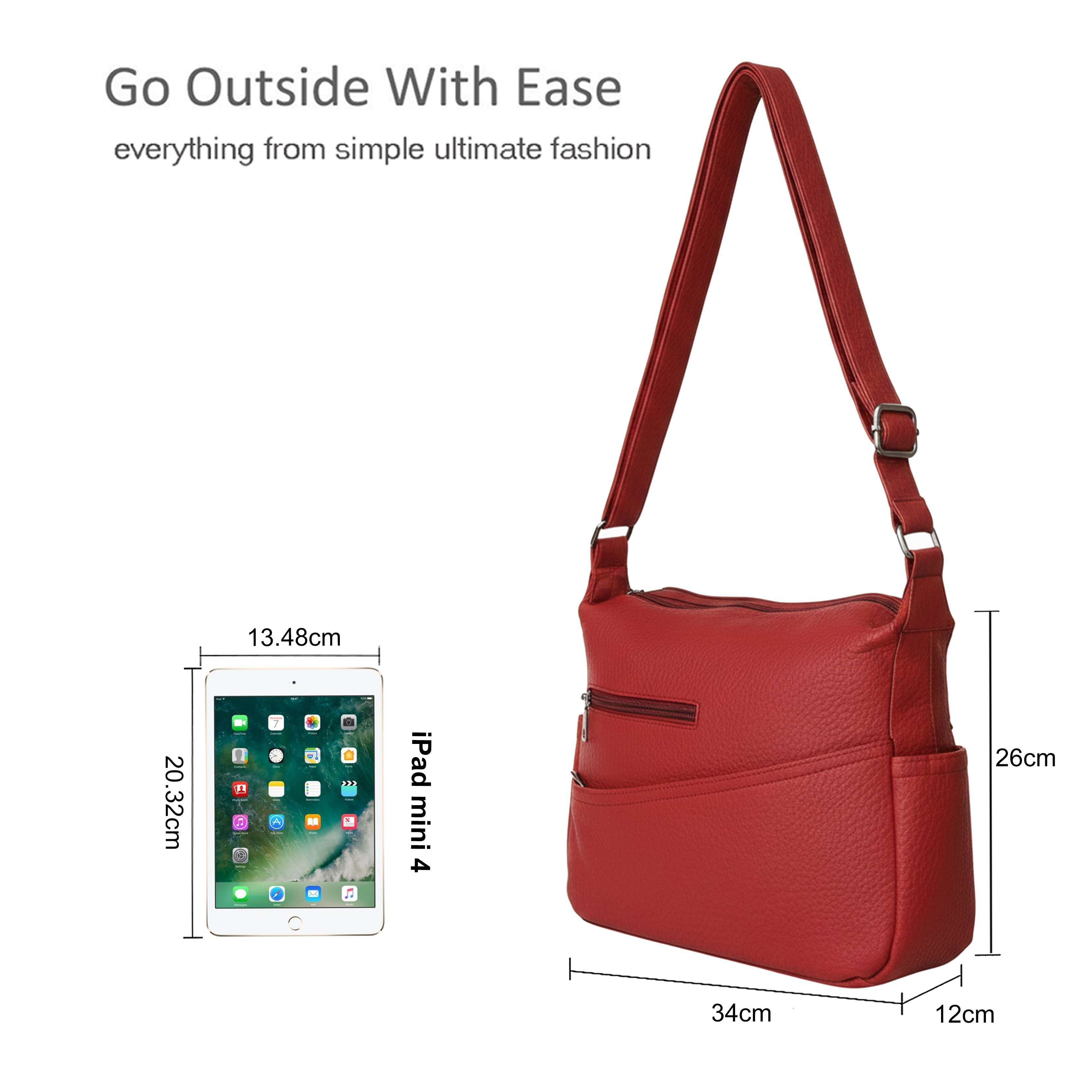 Kitise Multi Compartments Side Slip Pocket Crossbody Bag