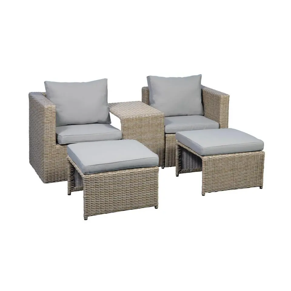 Nordic Home - Cora 5 pcs loungeset wicker - beige/bruin