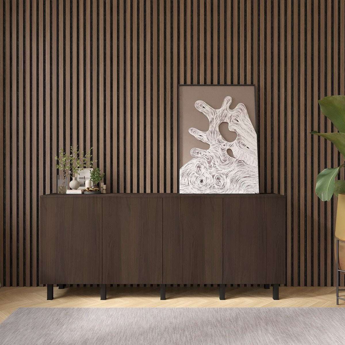 Artego Design Casella Ayaya 203 cm Dressoir Donkerbruin