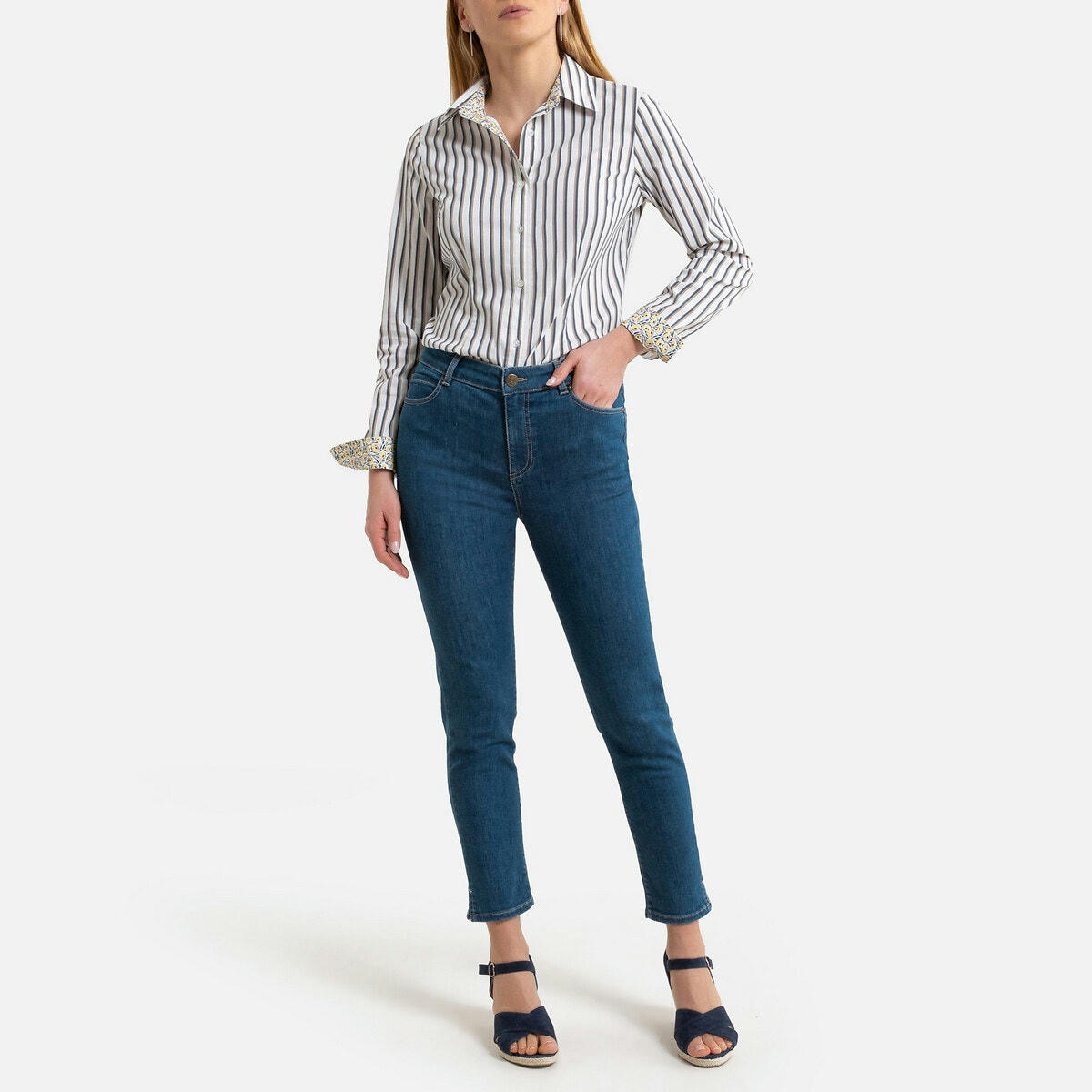 Jean 7/8ème, effet push-up, denim stretch
