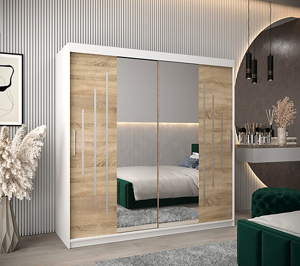Armoire York 1 a portes coulissantes H. 200 x L. 200 x P. 62 2 portes