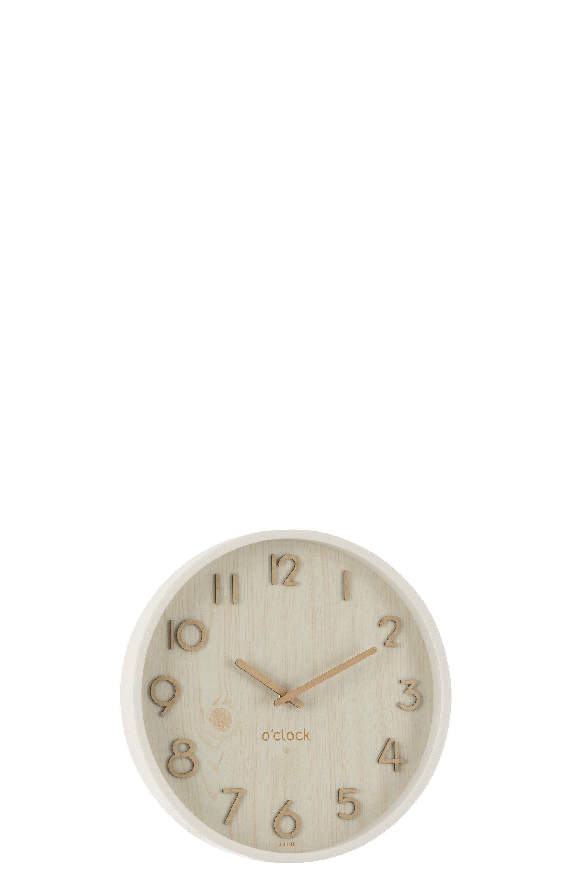 J-Line klok - multiplex hout - wit - small - Ø 30 cm