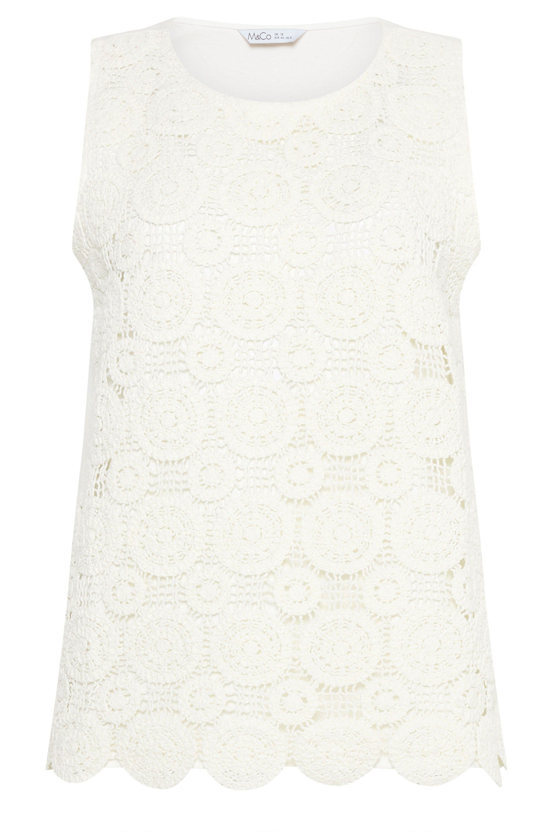 M&Co Crochet Cotton Vest Top