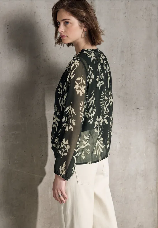 Gemusterte Chiffon-Tunika