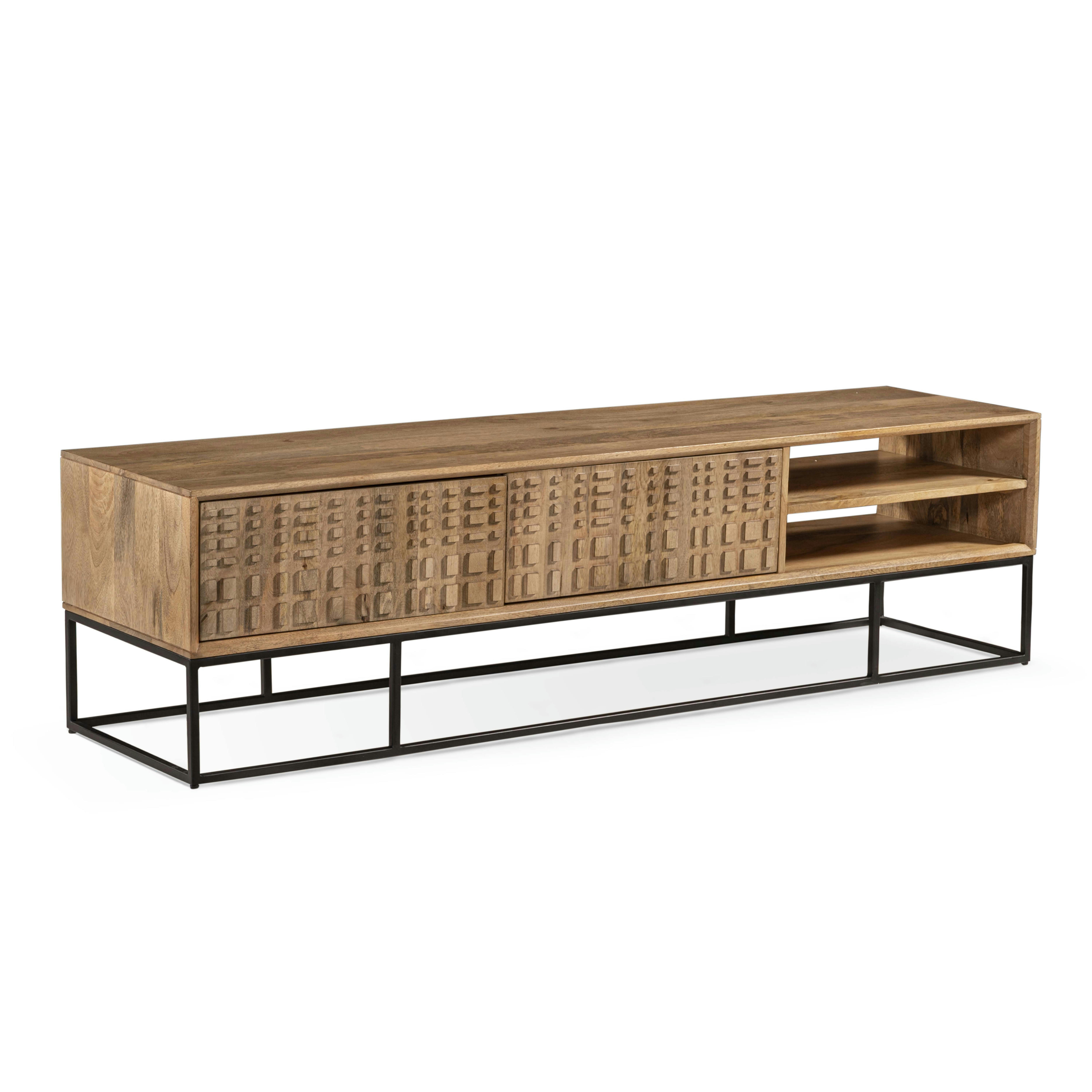 TYKO - Meuble TV en manguier massif sculpté