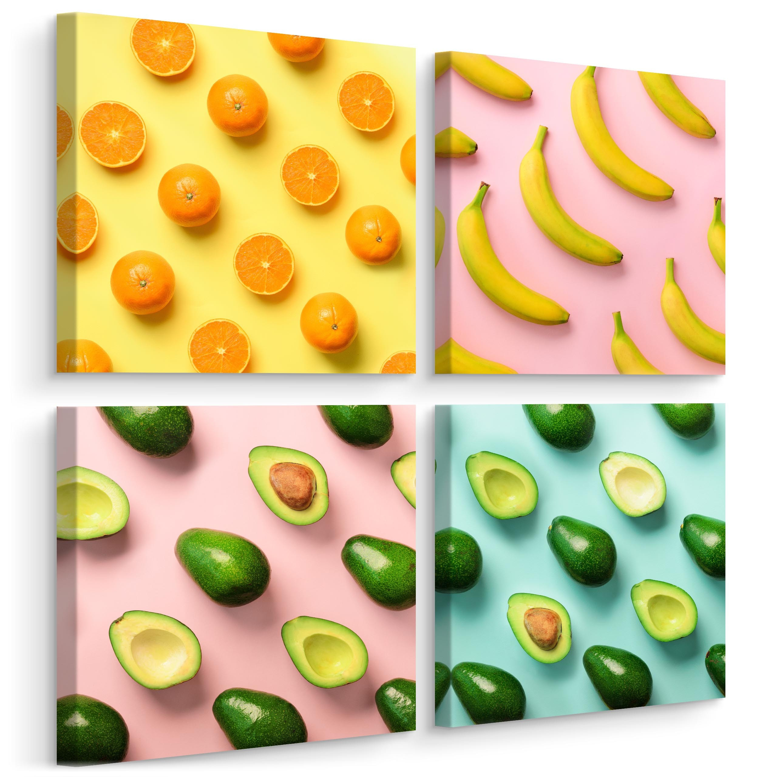 Obrazy SET Do Kuchni Owoce W Stylu Pop-Art 60x60cm