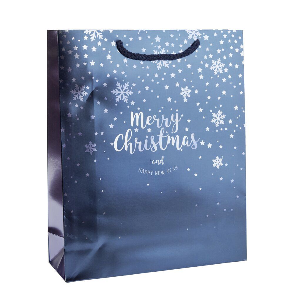 Sac cadeau No&euml;l boréal 26x9xH32cm (2 modèles)