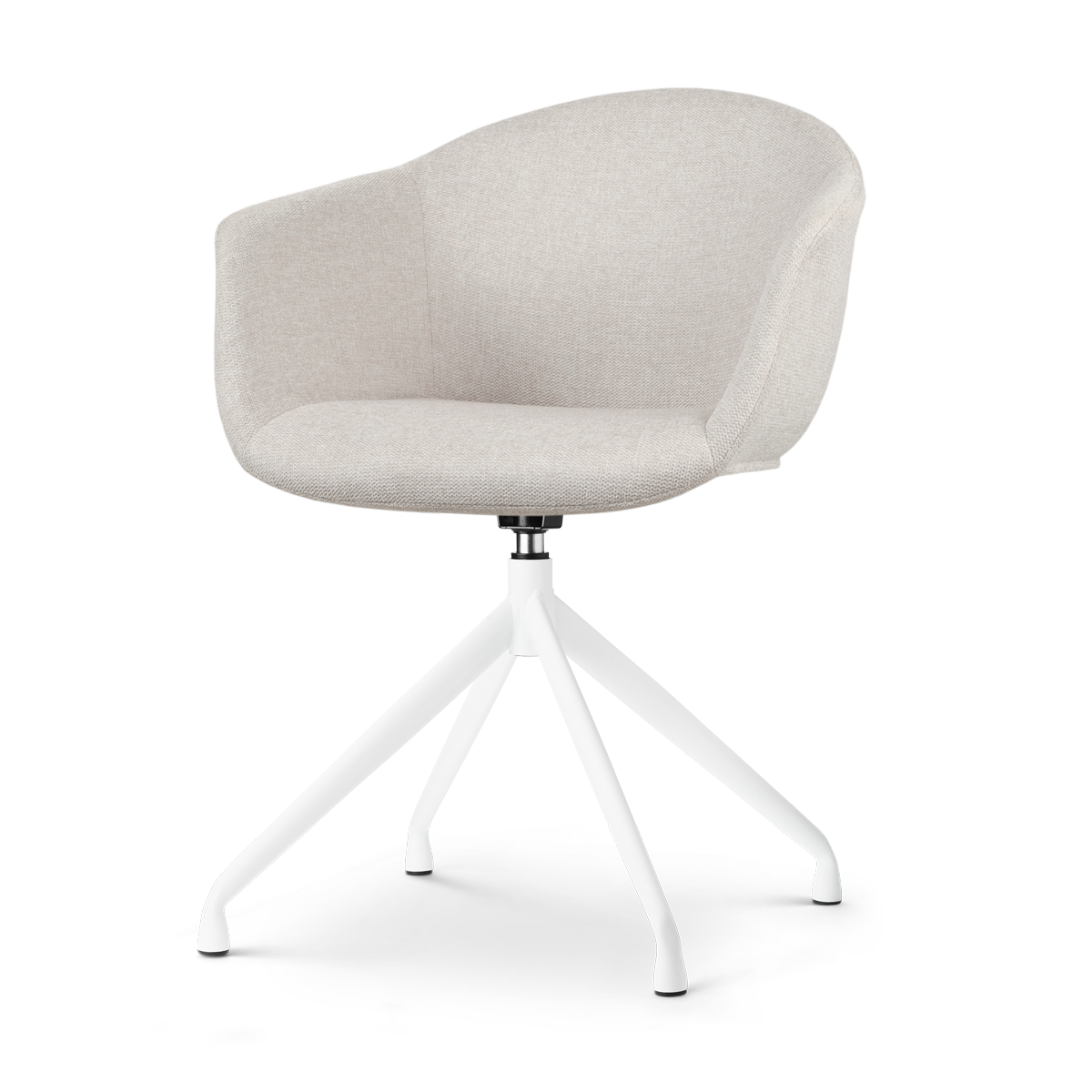 Nolon Nola-Otis Eetkamerstoel Beige - Draaibaar Wit Onderstel