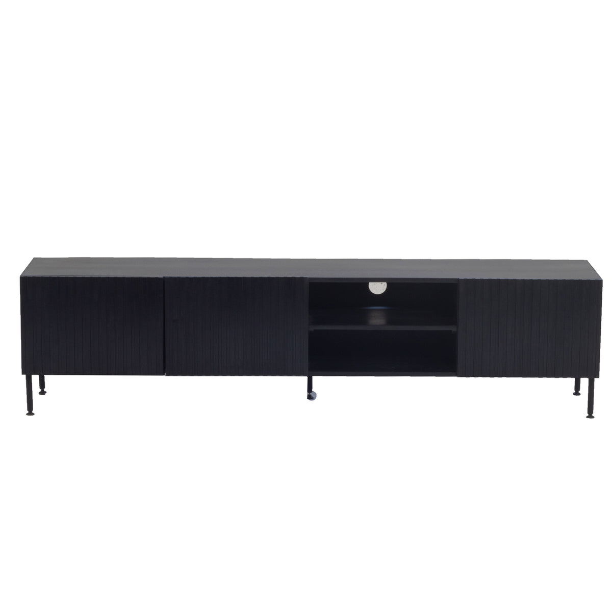 Giga Meubel Tv-Meubel Roman - Zwart Mangohout - 200x40x50cm