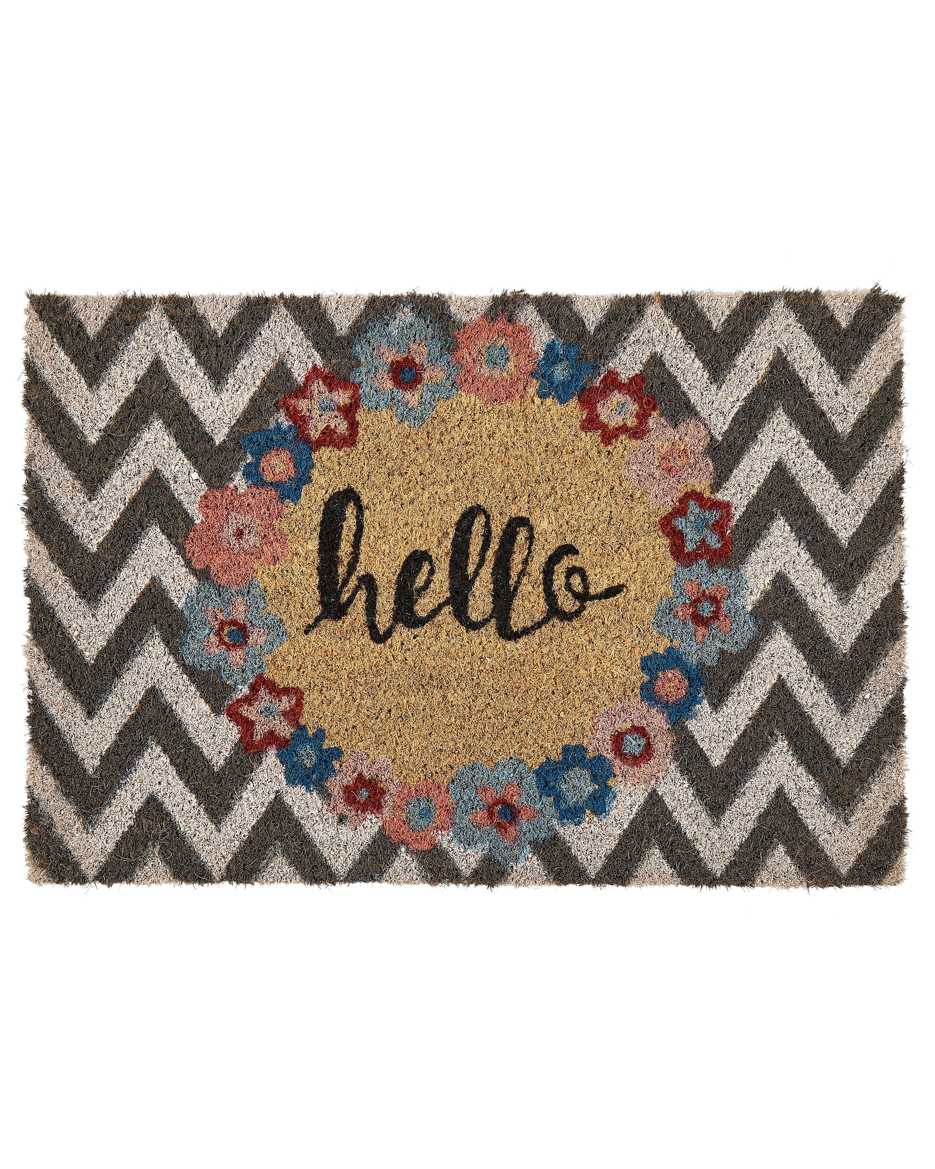 Doormat TAHAN Multicolour 40 x 60 cm Text Coir