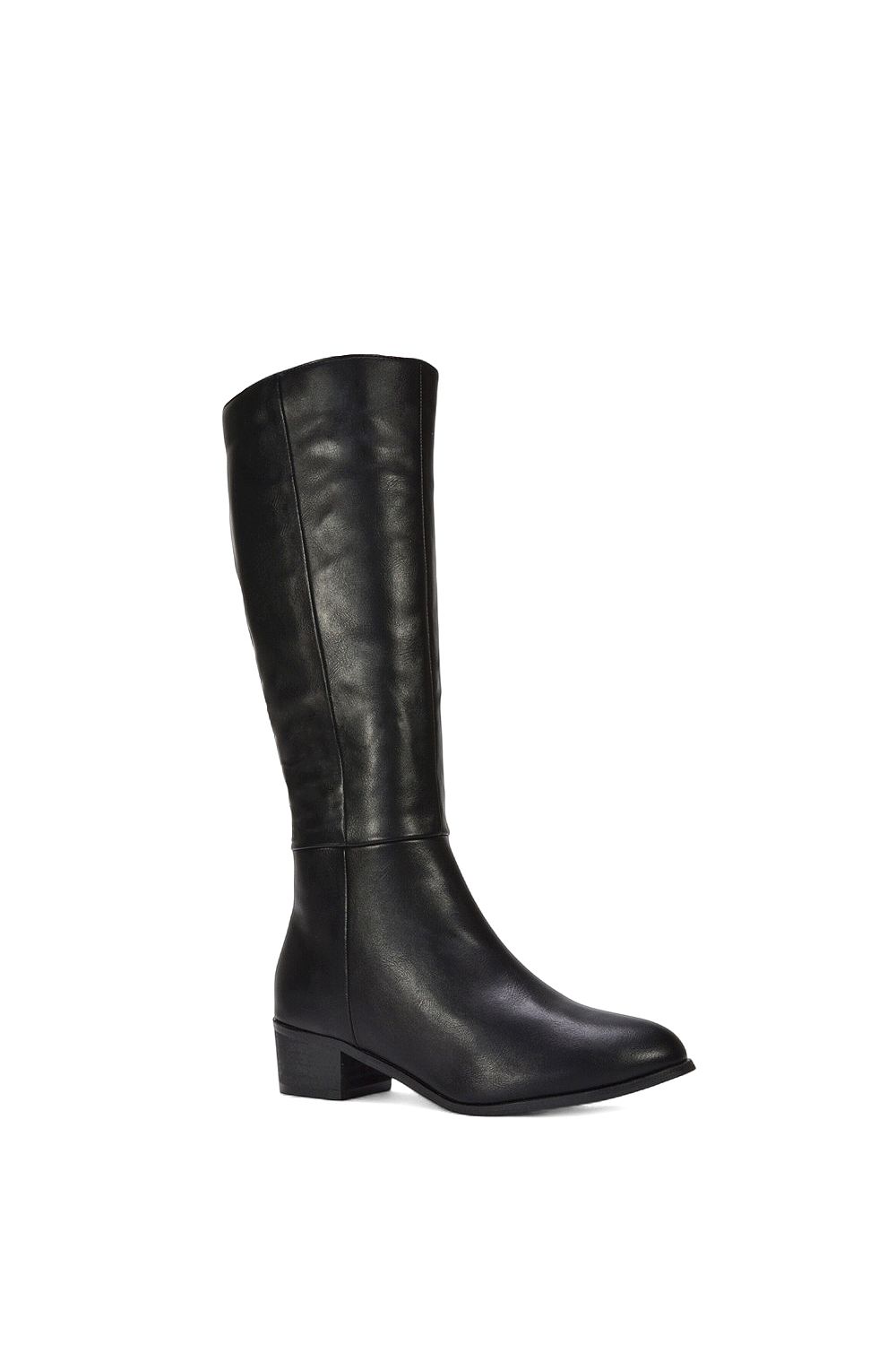 XY London ‘Anne’ Knee High Boots with Low Block Heel