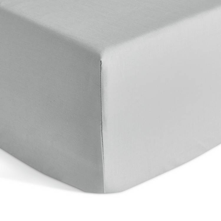 Habitat Cotton Rich 180 TC Grey Fitted Sheet - Small Double