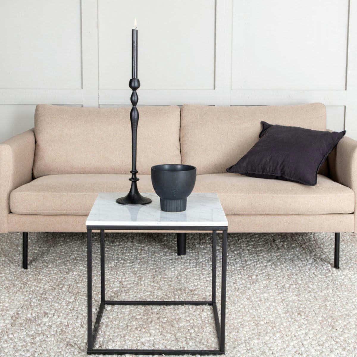 SOLAP - Canapé 2 places en tissu marron