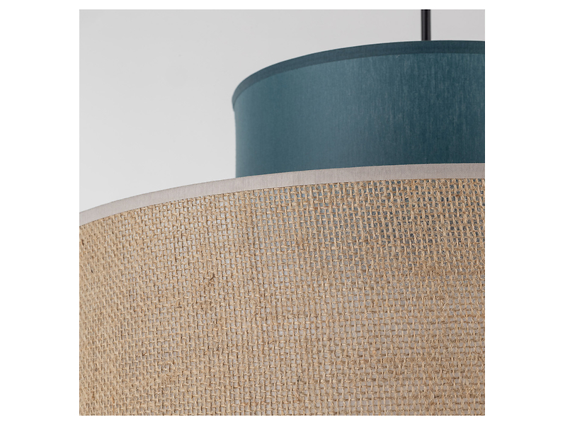 Lampa wisząca Duo Juta 170 cm tkaninowa beżowo-niebieska