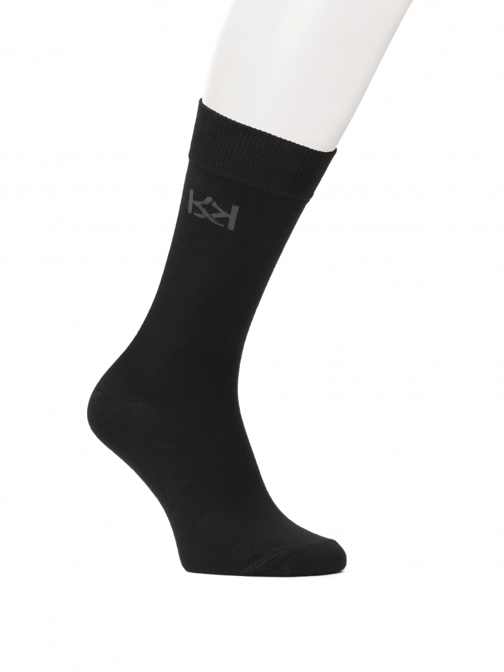 Black socks with wide welt