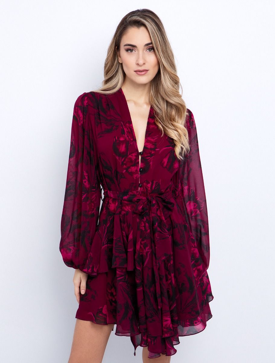 Xmas: Ruffled φόρεμα φλοράλ