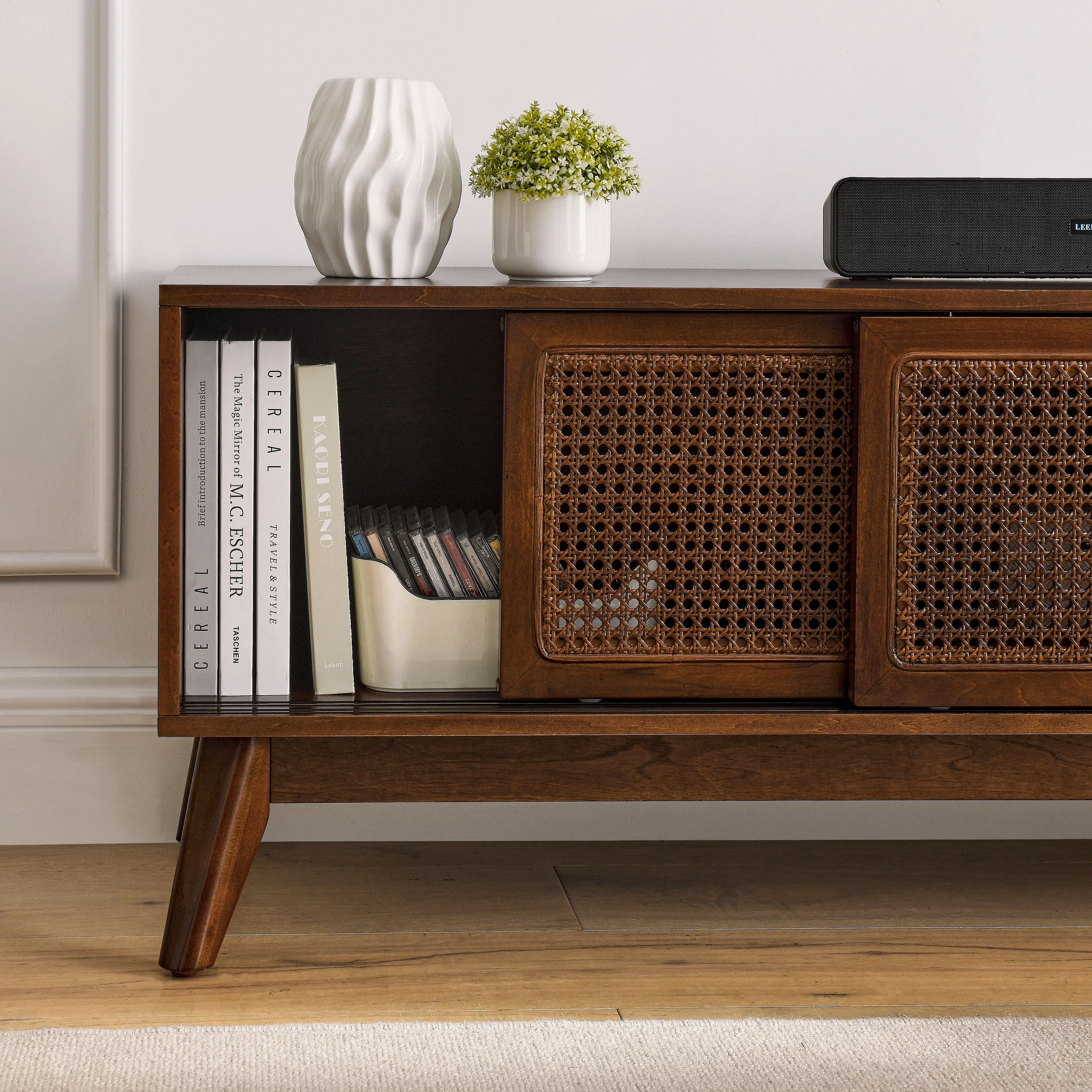 Modern Rattan TV Stand for 65 Inch TV
