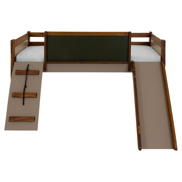 CAMA DE SOLTEIRO COM ESCORREGADOR E ESCALADA 78 CM GARATUJA