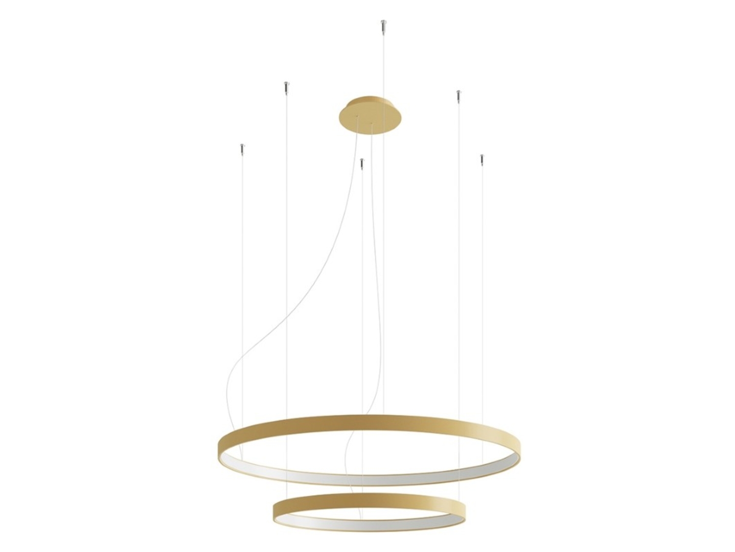 Lampa wisząca Rio LED2-punktowa aluminiowa złota