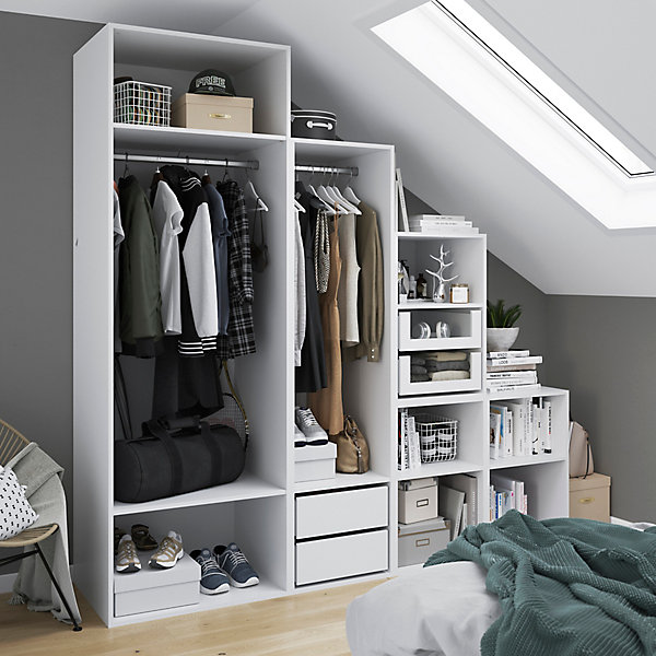 Dressing sous pente et/ou comble blanc GoodHome Atomia H. 225 x L. 225 x P. 58 cm