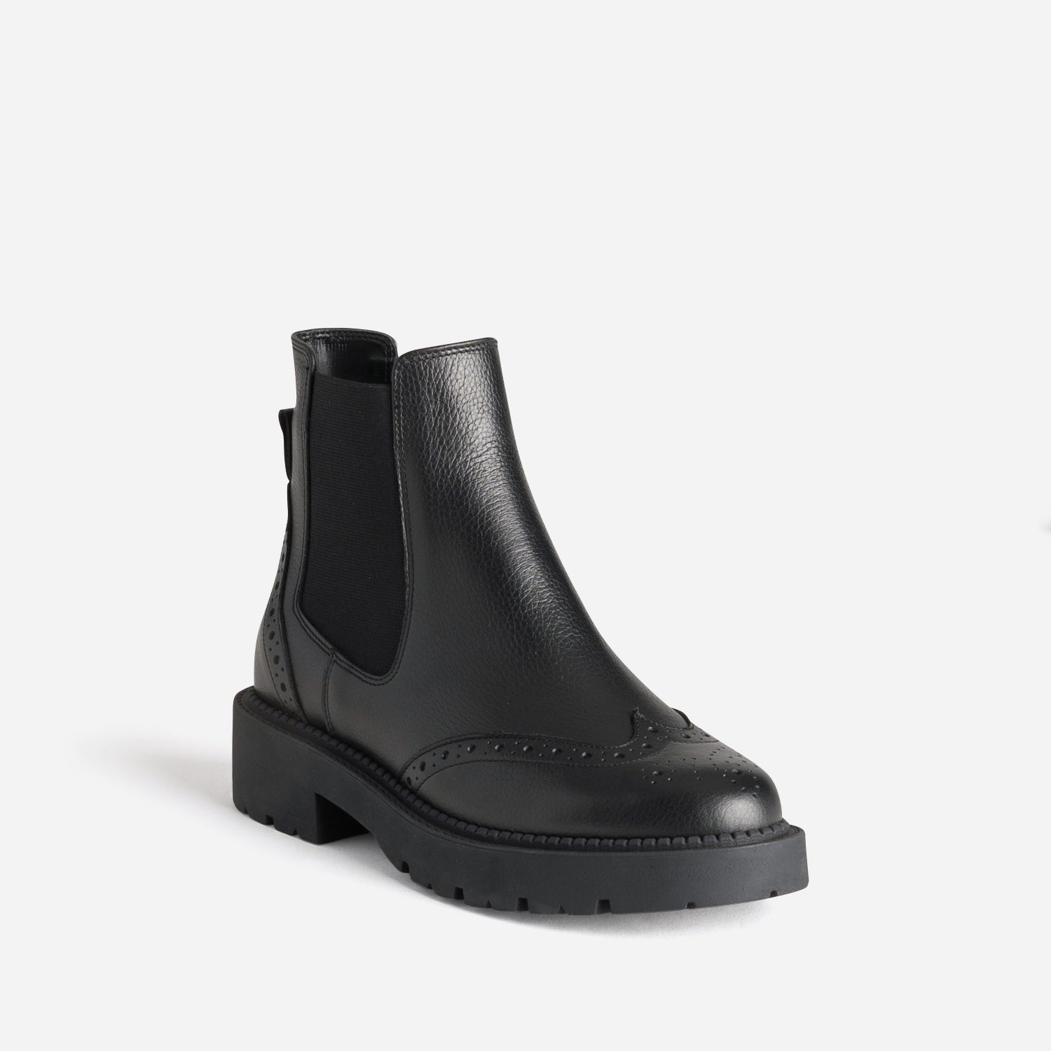 Chelsea boots TEXTO noir cuir semelle crantée