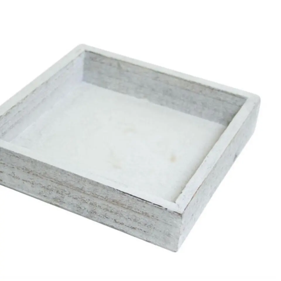 HBX Natural Living Dienblad/kaarsenbord - hout - L30 x B30 - vierkant