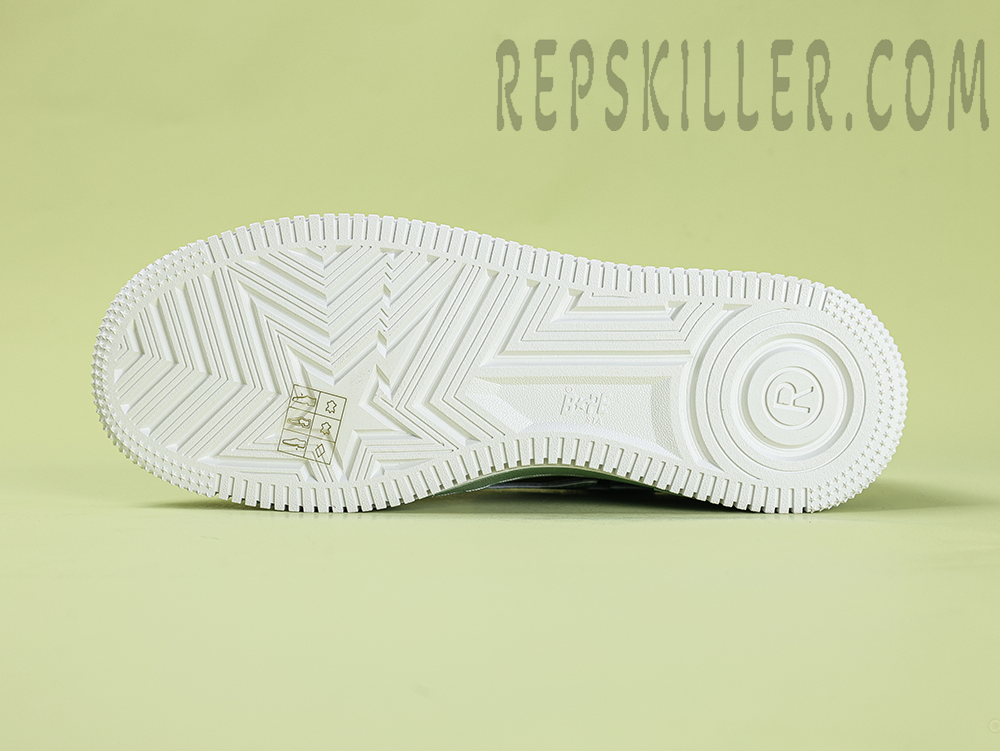 A BATHING APE BapeSta Nostalgic Yellow Green Low Sneakers