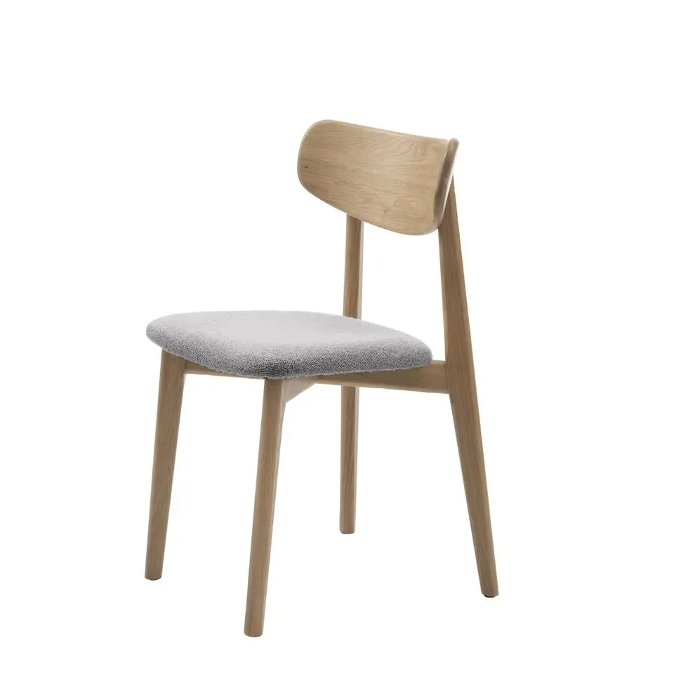 Nordic Home - Elim eetkamerstoel boucl&eacute; - grijs